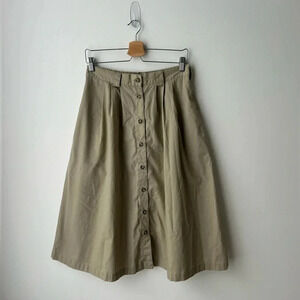 Tilley endurables utility high waisted front  buttons skirt vintage tan color